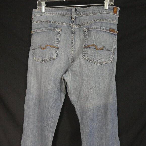 7 FOR ALL MANKIND | size 36 | Faded Blue Denim Jeans | Made In The USA - Picture 12 of 15